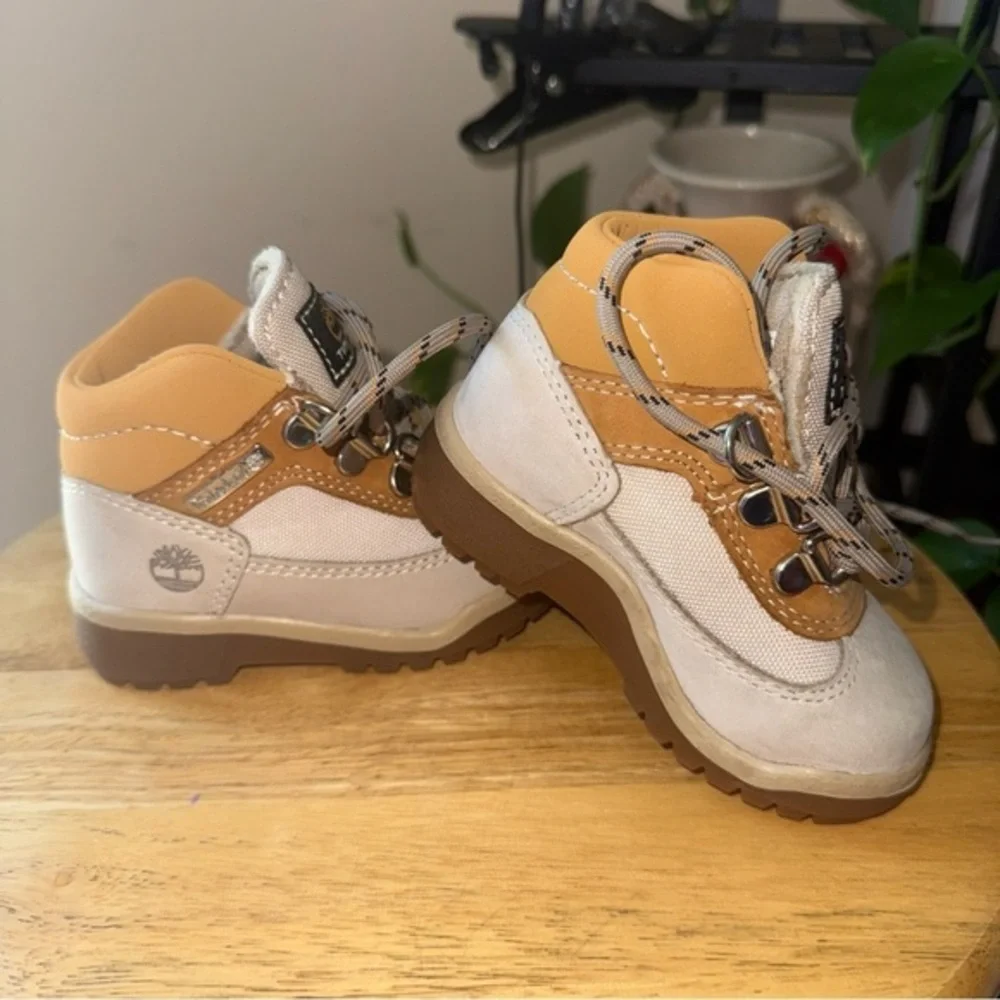 New Timberland Tan and White Boots with Chunky Sole